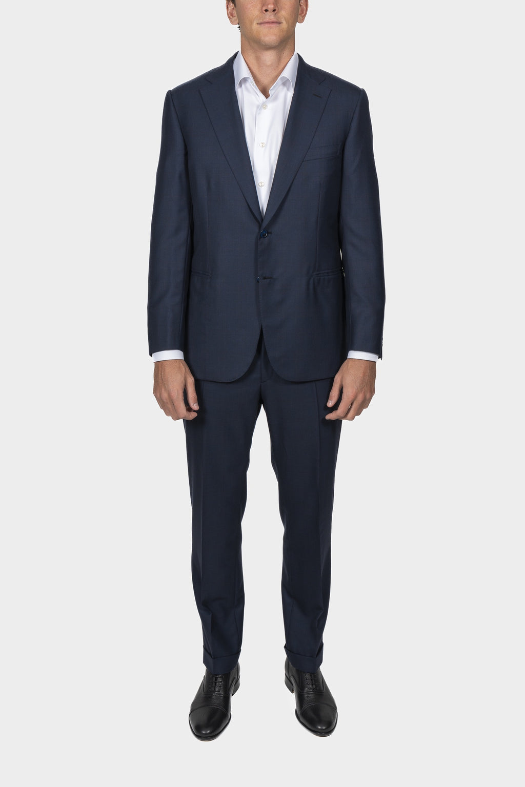BRIONI | Maroon Check Suit | Dark Blue
