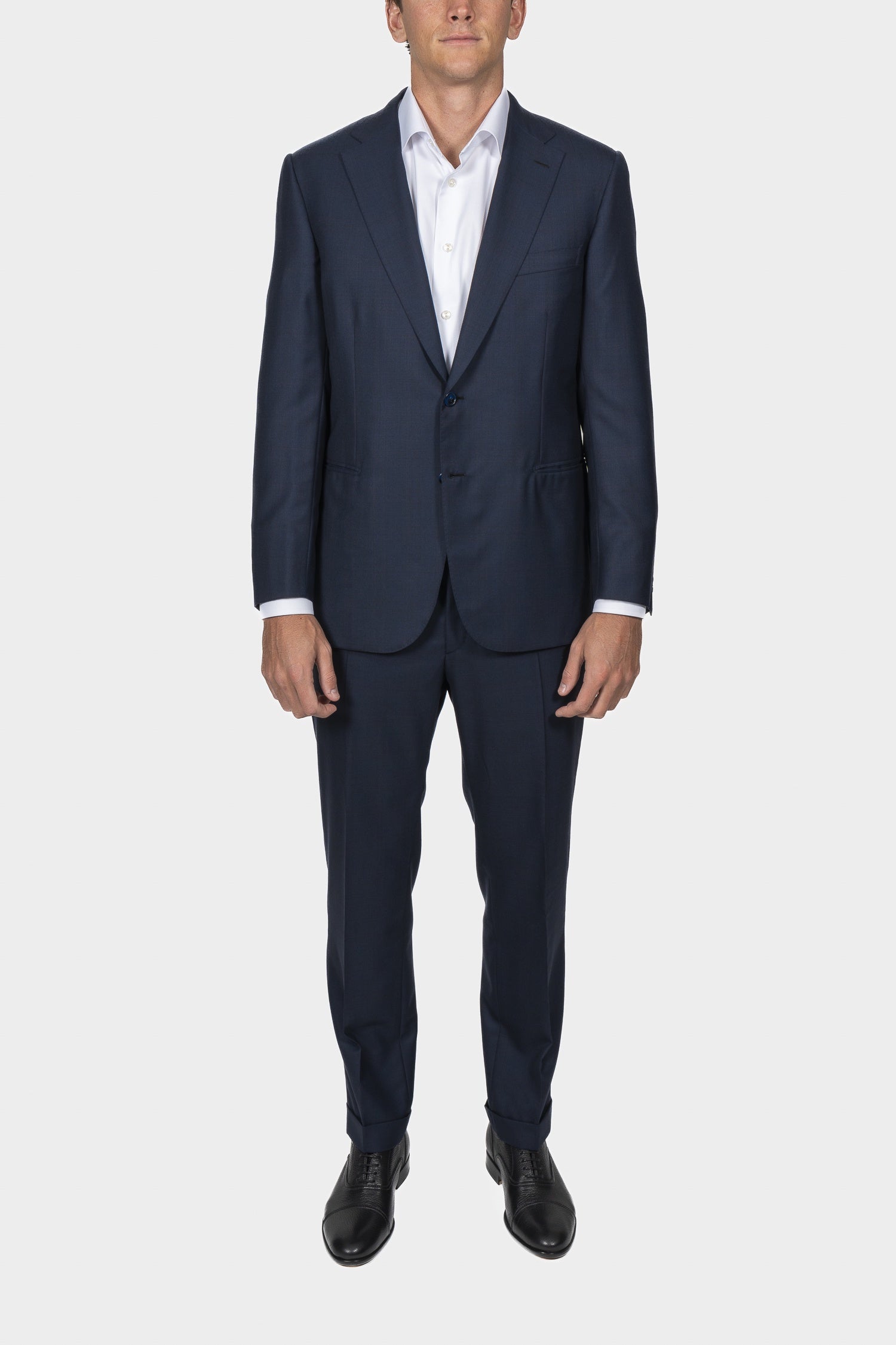 BRIONI | Maroon Check Suit | Dark Blue