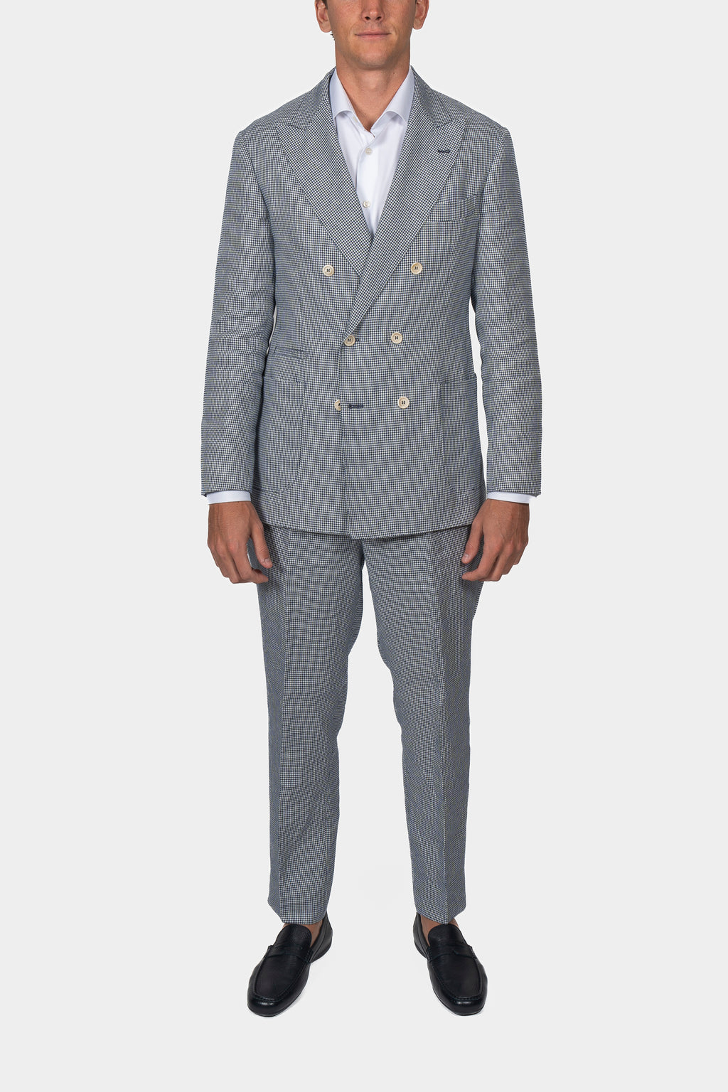 BRUNELLO CUCINELLI | Linen Trouser Suit | Navy & White