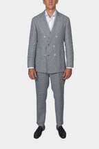 BRUNELLO CUCINELLI | Linen Trouser Suit | Navy & White