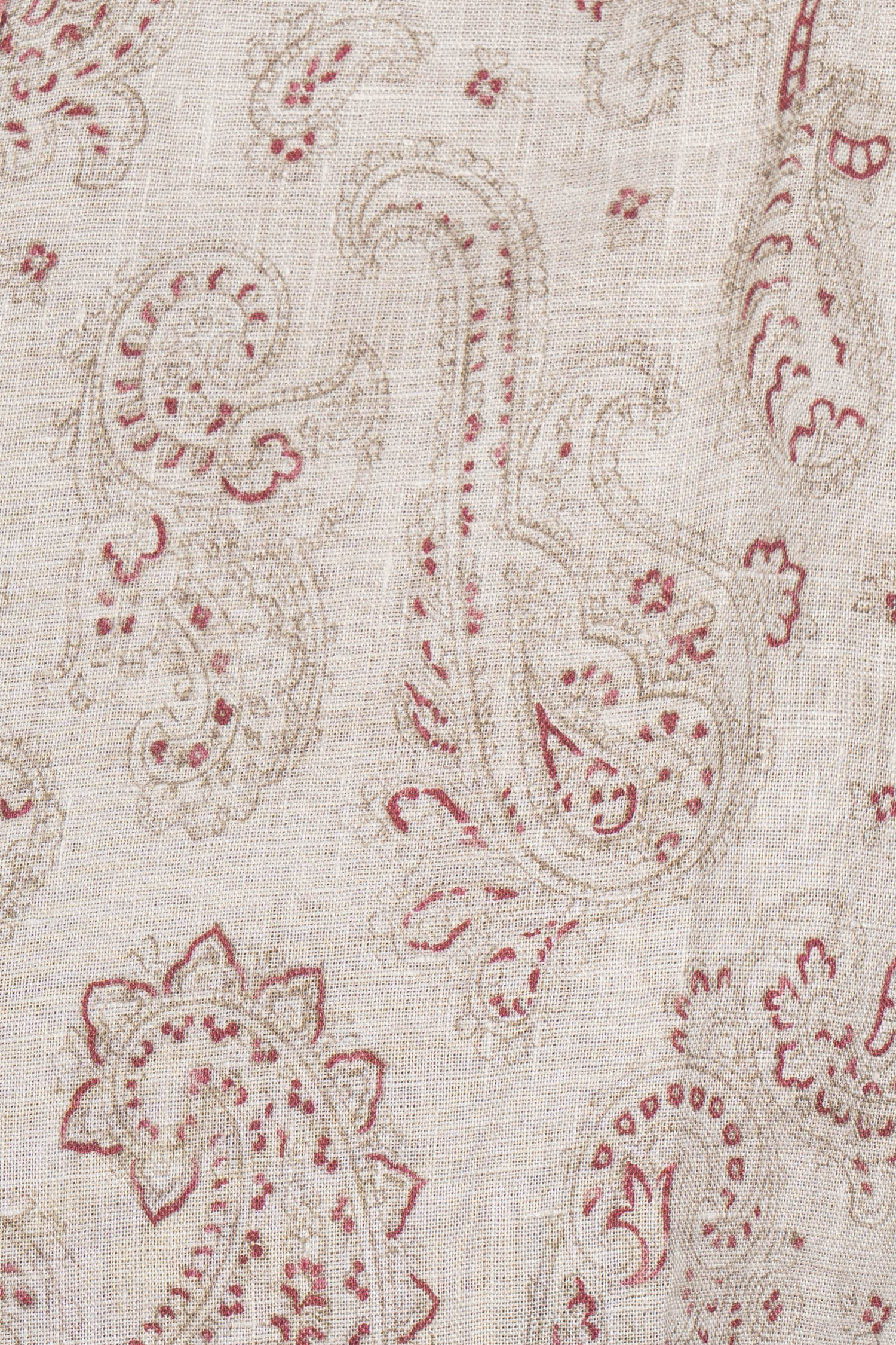BRUNELLO CUCINELLI | Linen Paisley Shirt | Red & Cream