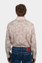 BRUNELLO CUCINELLI | Linen Paisley Shirt | Red & Cream