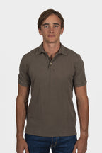 FEDELI | Cotton Pique Polo | Chocolate