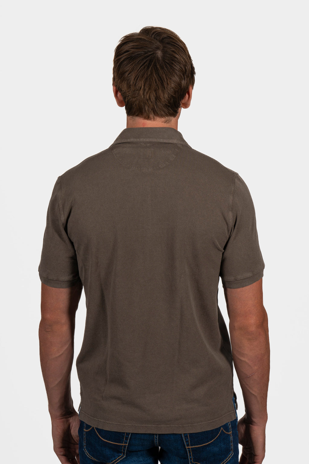 FEDELI | Cotton Pique Polo | Chocolate