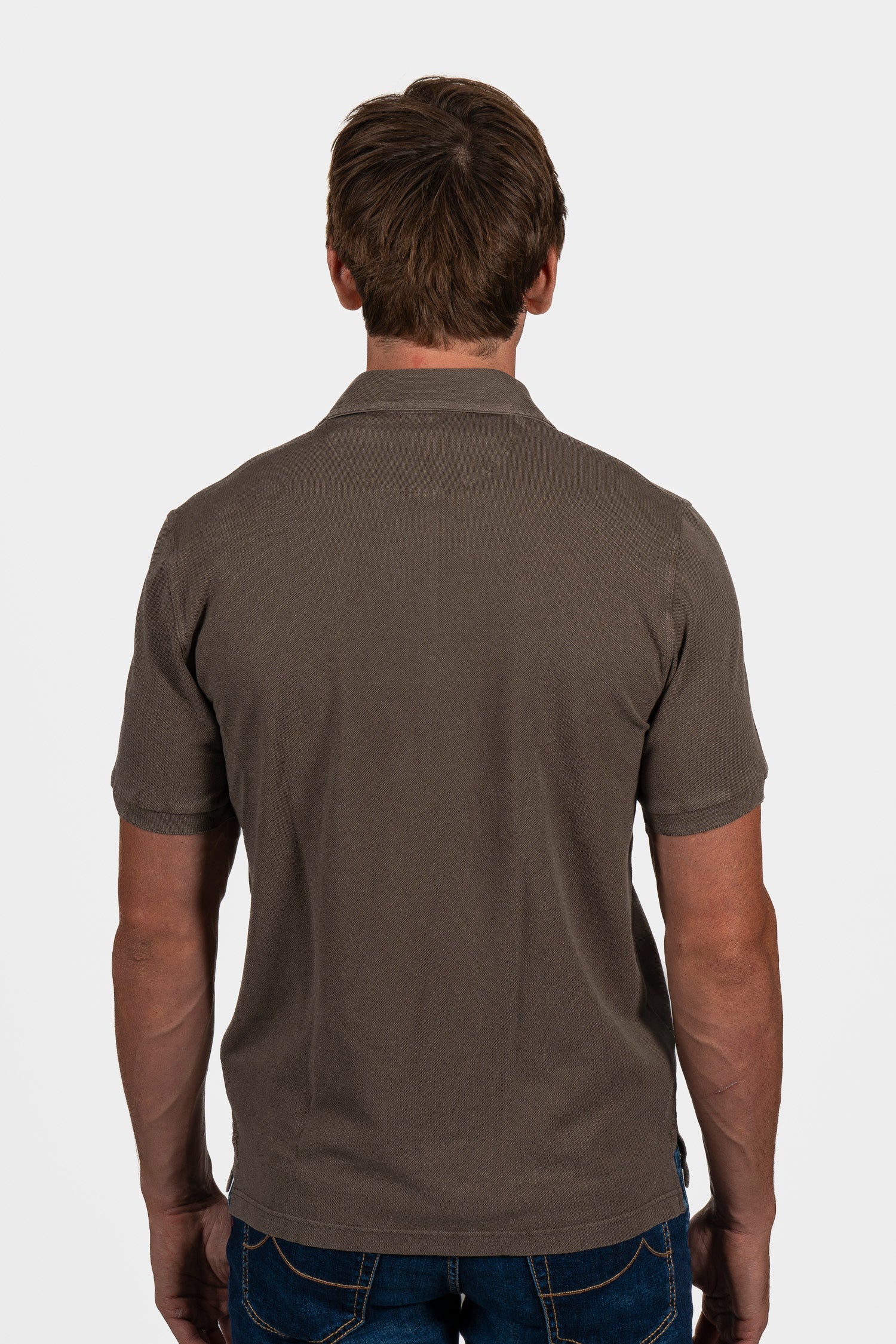 FEDELI | Cotton Pique Polo | Chocolate