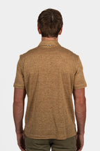 FEDELI | Zip Neck Polo | Camel
