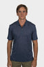 FEDELI | Zip Neck Polo | Dark Blue