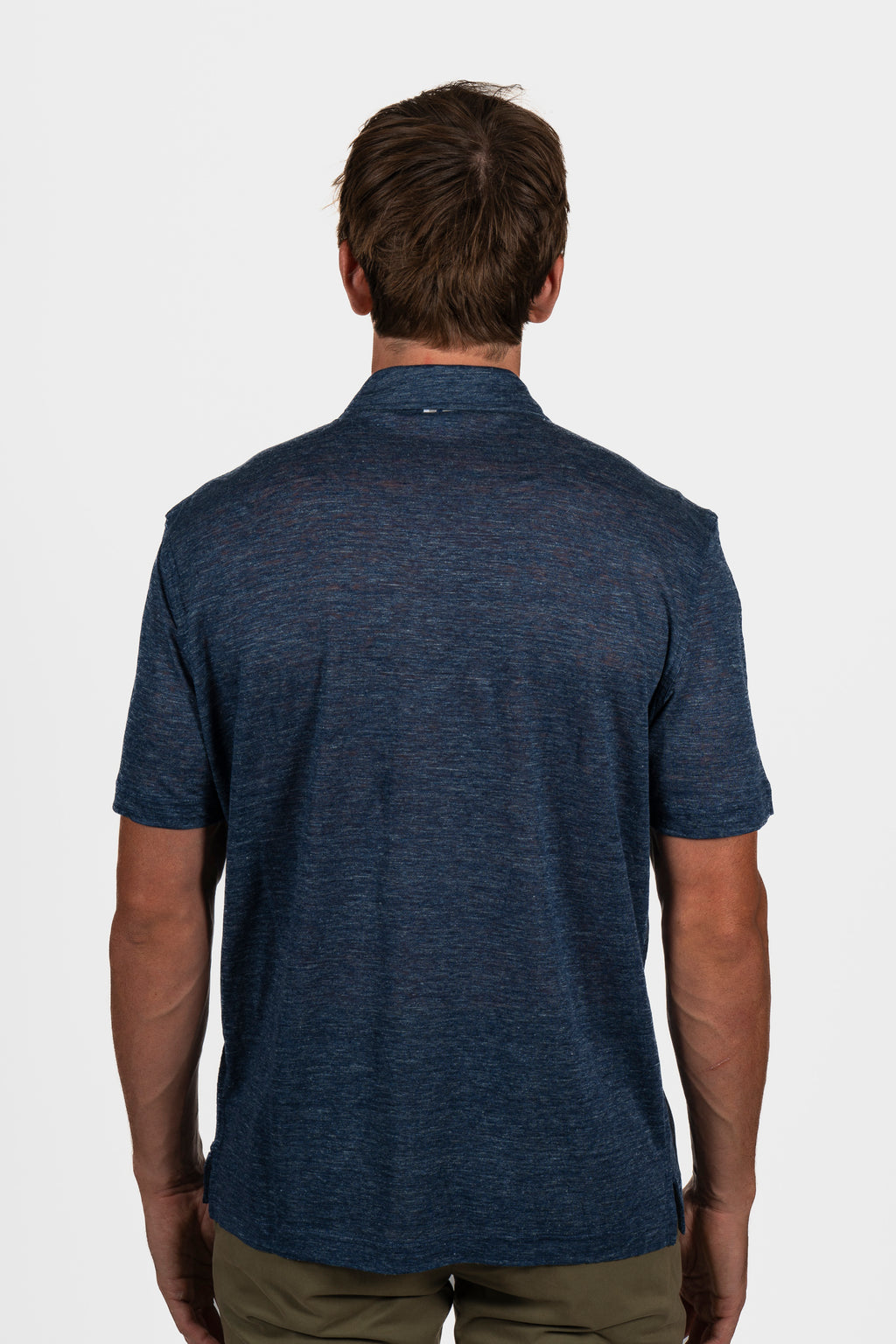 FEDELI | Zip Neck Polo | Dark Blue