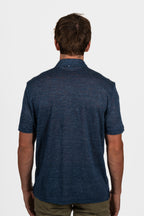 FEDELI | Zip Neck Polo | Dark Blue