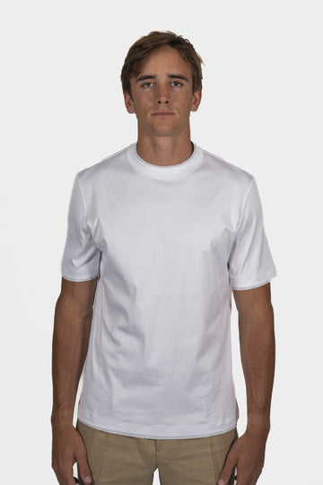 BRUNELLO CUCINELLI White Regular Fit T-Shirt With Trims