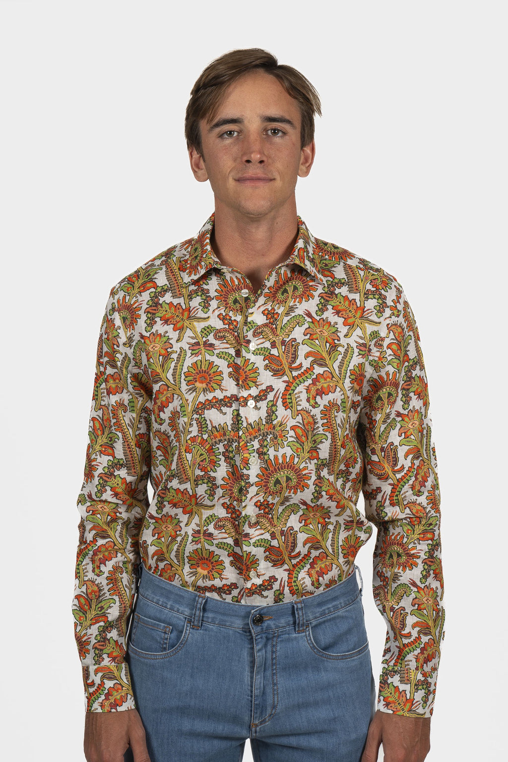 ETRO | Desert Flower Shirt | Orange & Green