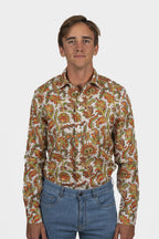ETRO | Desert Flower Shirt | Orange & Green