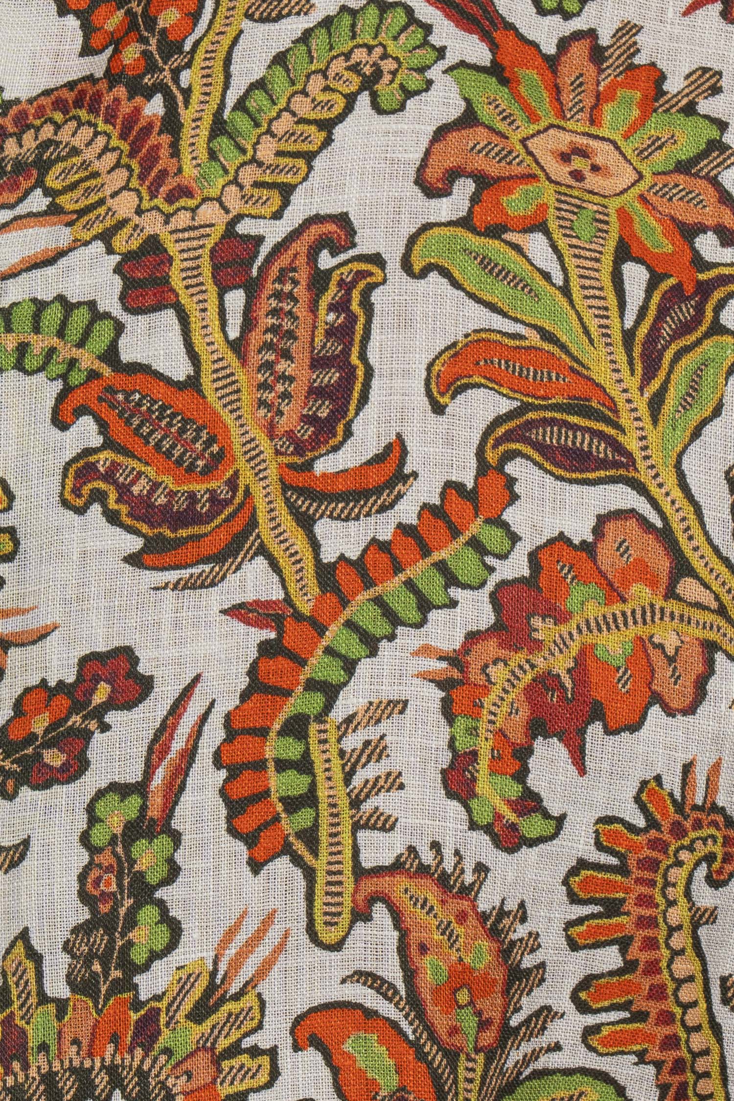 ETRO | Desert Flower Shirt | Orange & Green