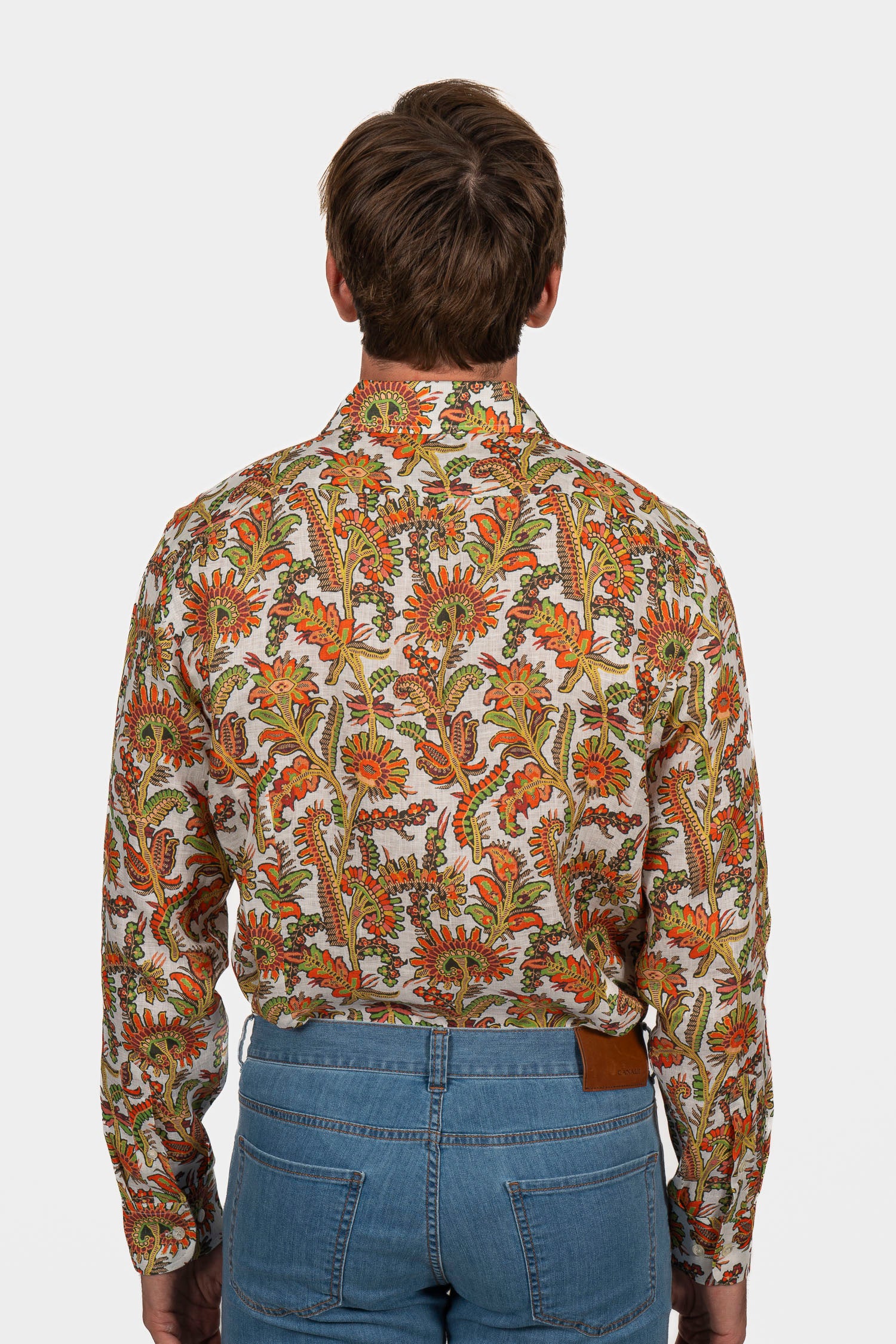 ETRO | Desert Flower Shirt | Orange & Green