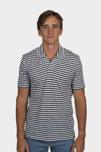 FEDELI | Striped Polo | Navy & White