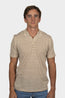 FEDELI | Striped Polo | Camel & White