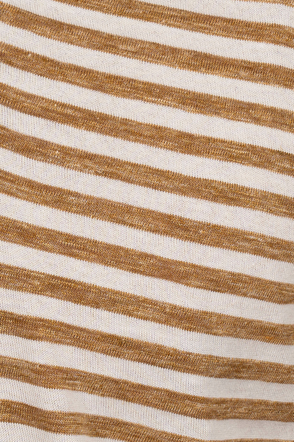 FEDELI | Striped Polo | Camel & White