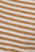 FEDELI | Striped Polo | Camel & White
