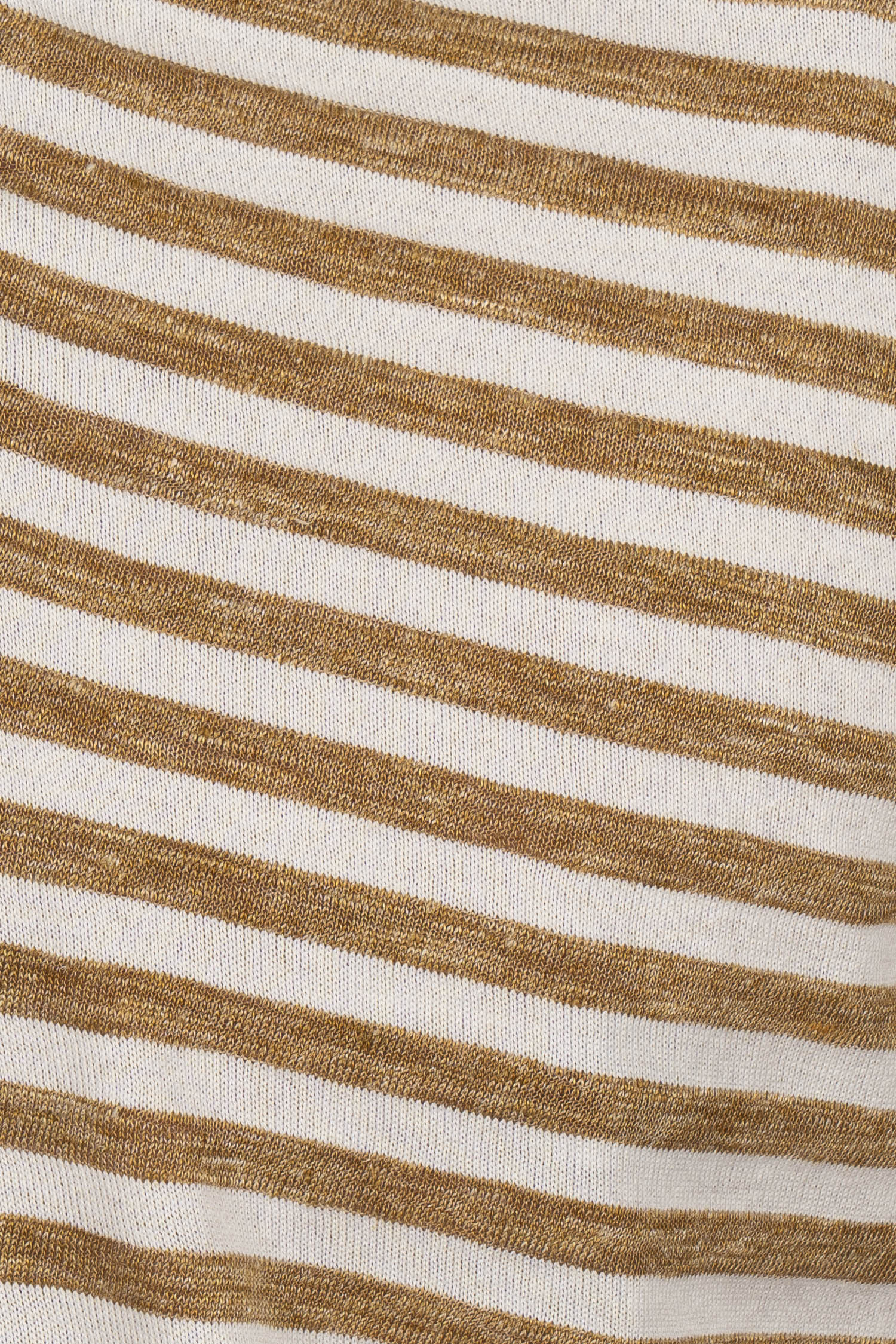 FEDELI | Striped Polo | Camel & White