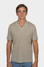 FEDELI | Striped Polo | Khaki & White