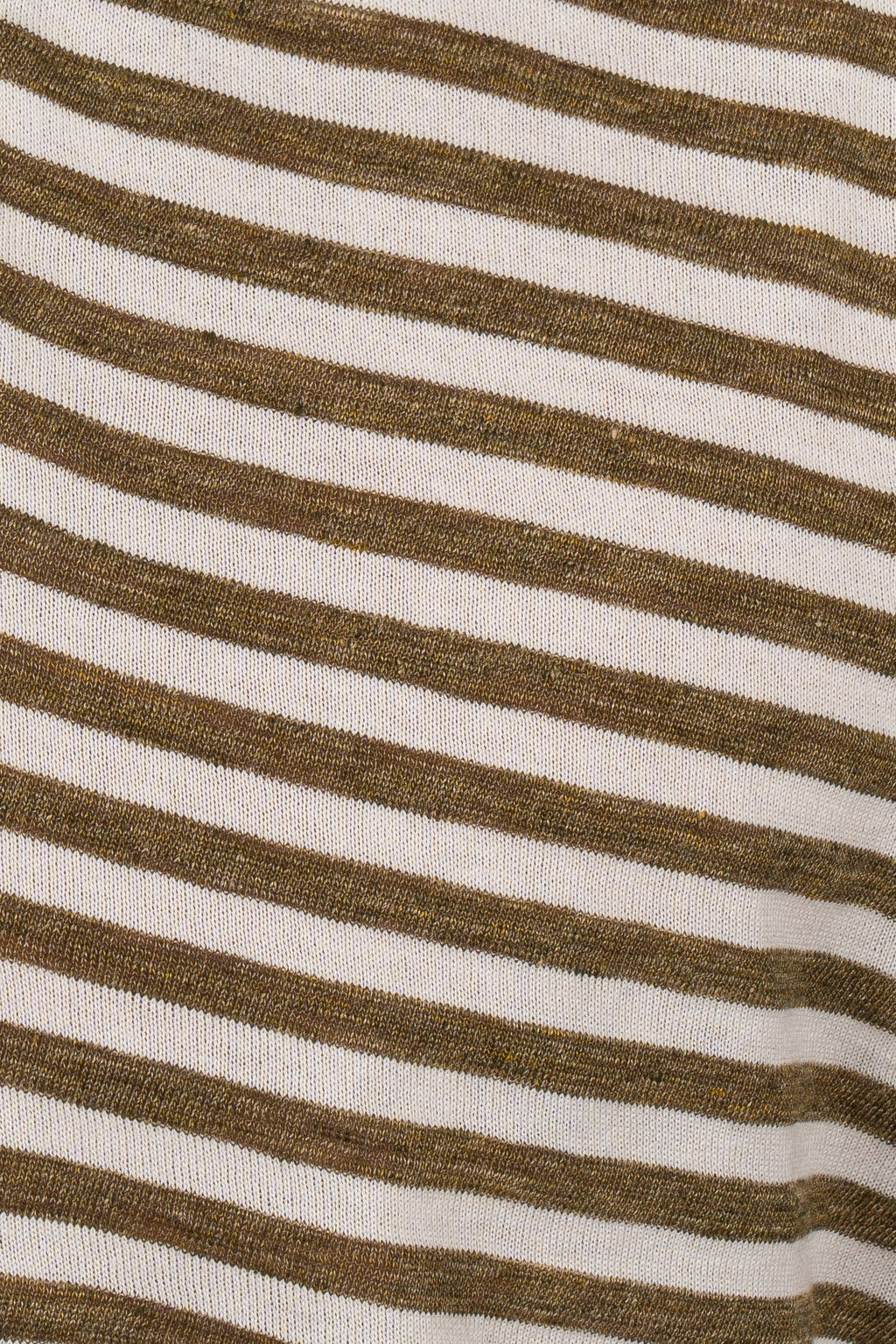 FEDELI | Striped Polo | Khaki & White