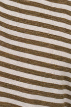 FEDELI | Striped Polo | Khaki & White