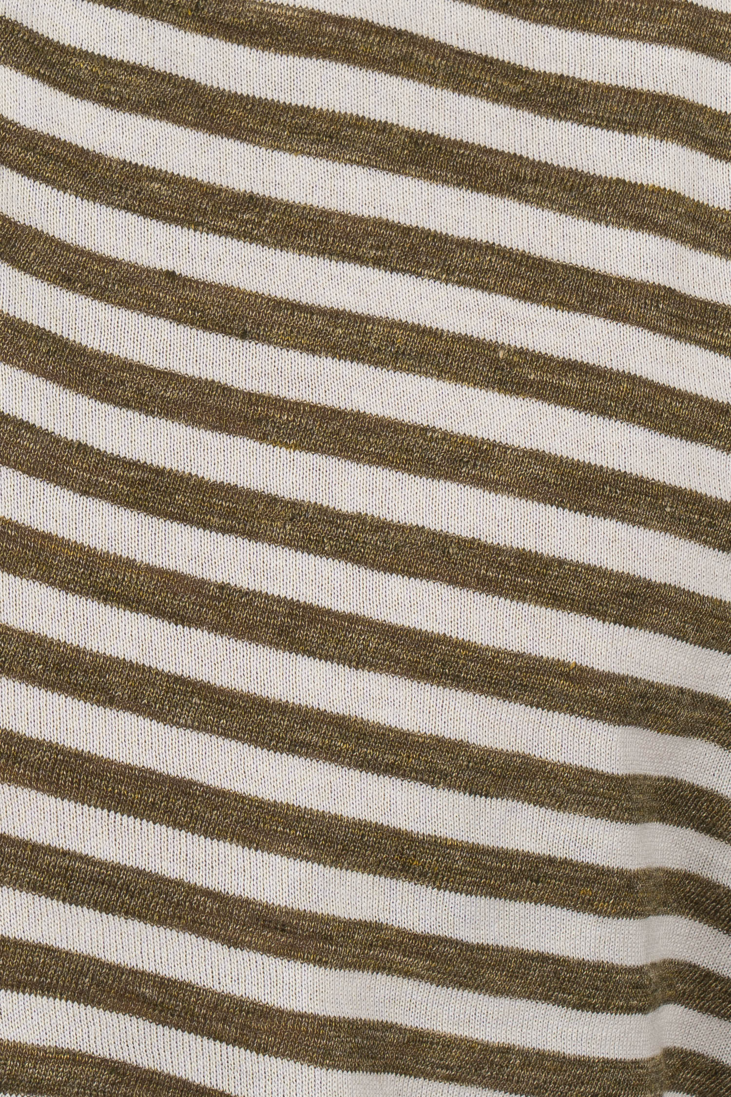 FEDELI | Striped Polo | Khaki & White