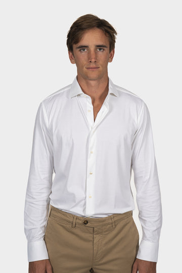 CANALI White Regular Fit Jersey Shirt