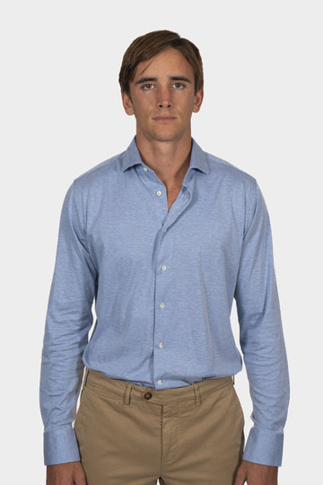 CANALI Blue Regular Fit Jersey Shirt