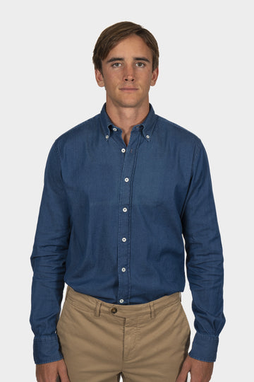 CANALI Dark Blue Button Down Shirt