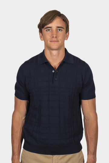 CANALI Navy Wool Polo