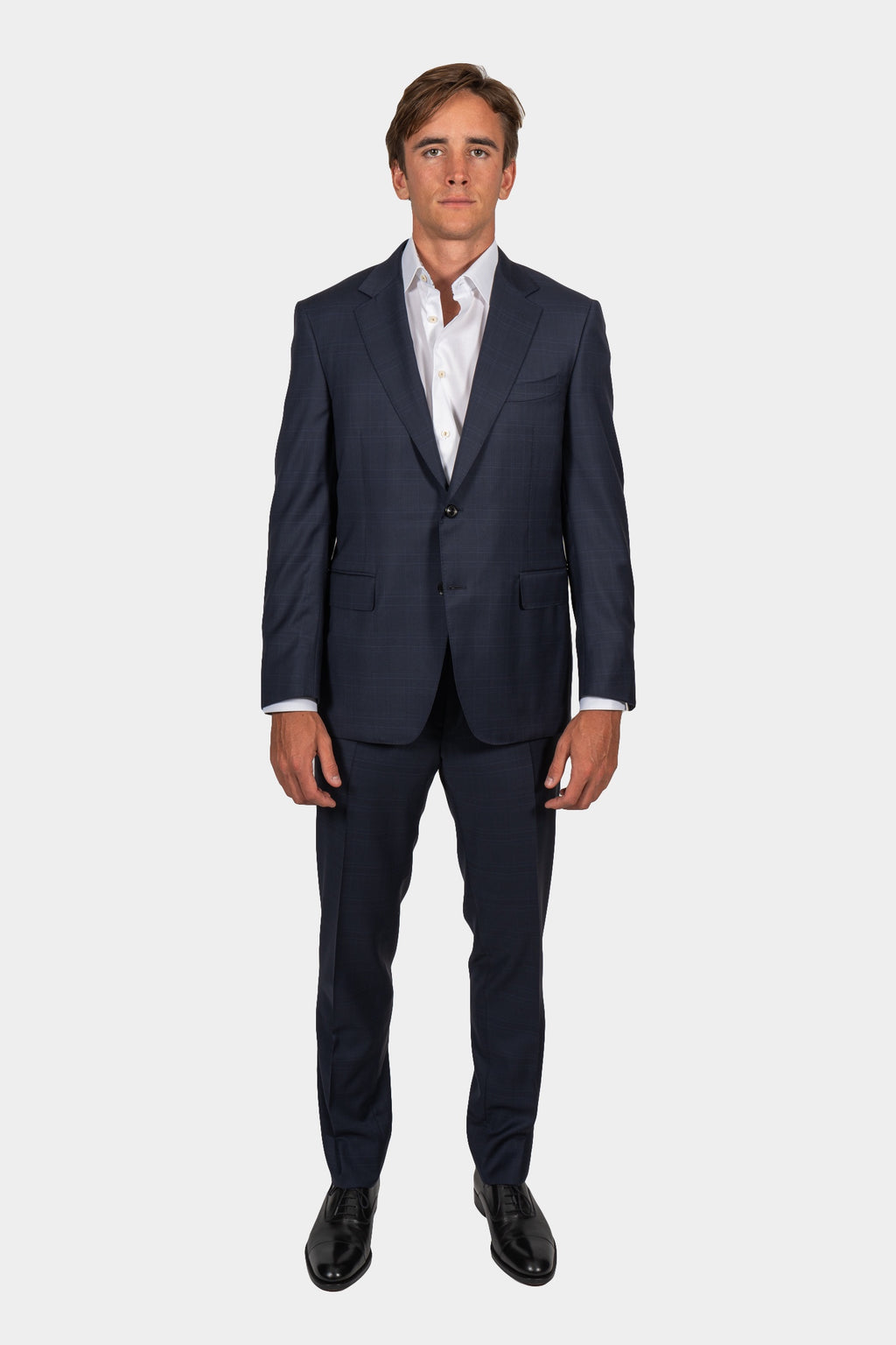 CANALI | Super 150 Check Suit | Navy
