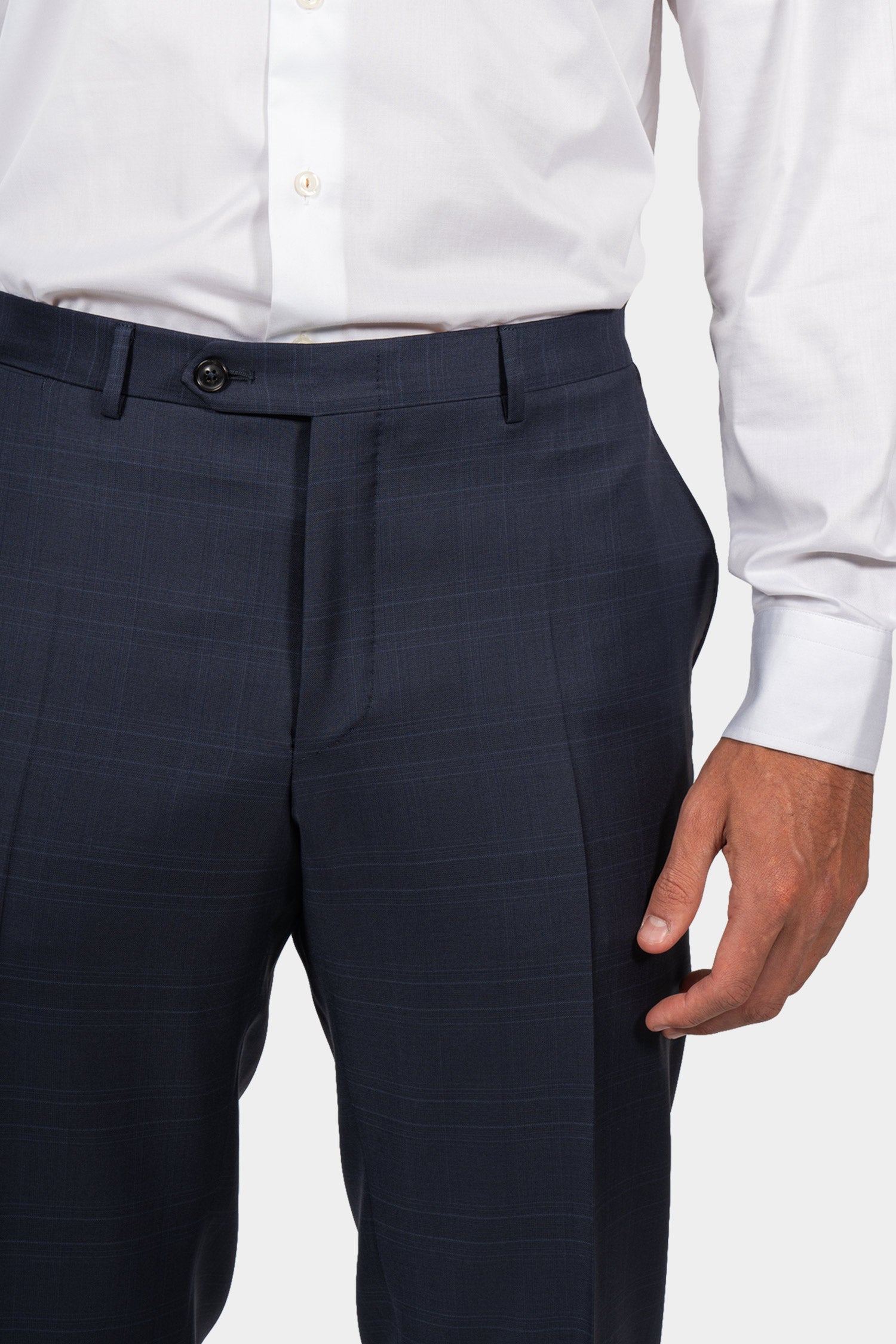 CANALI | Super 150 Check Suit | Navy