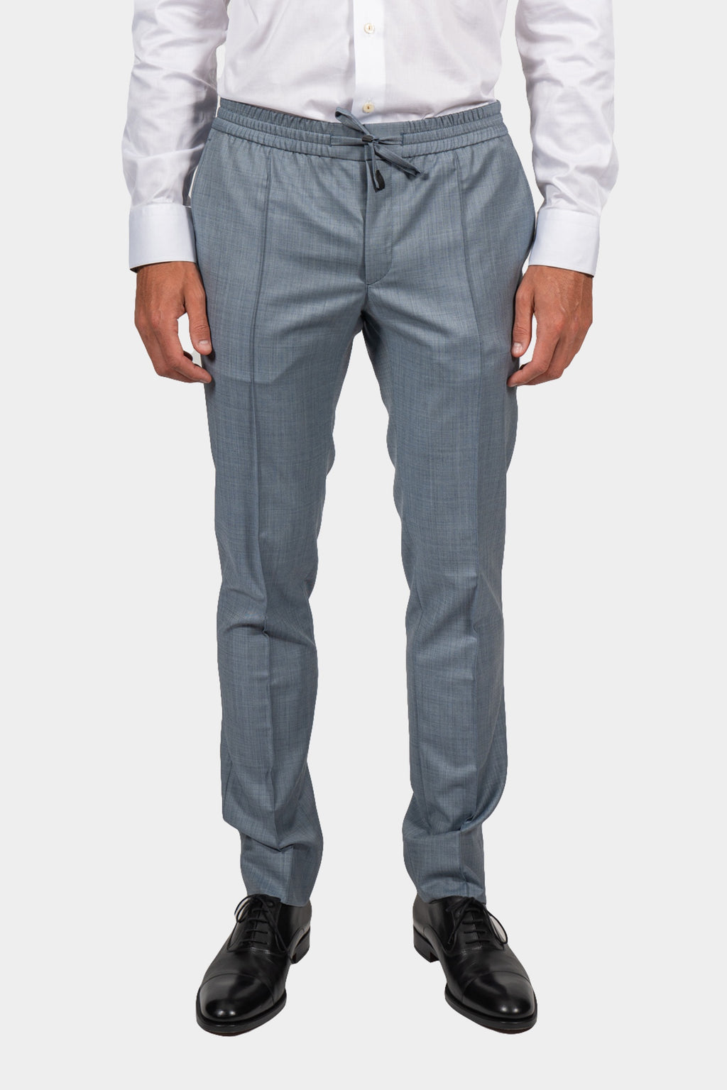 BRIONI | Drawstring Wool Trousers | Blue