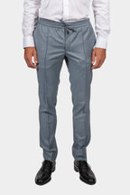 BRIONI | Drawstring Wool Trousers | Blue