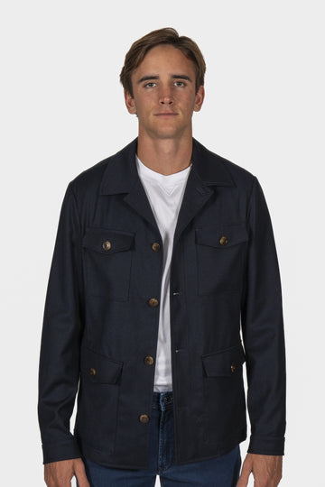 CANALI Navy Wool Coat