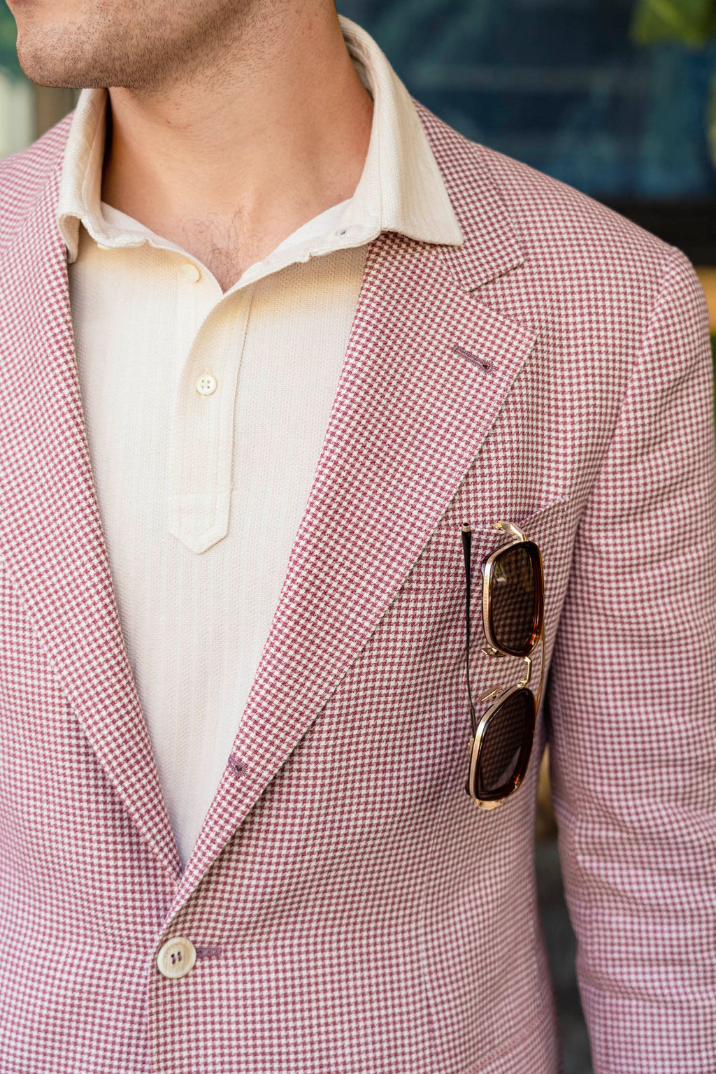 BRUNELLO CUCINELLI | Wool Linen And Silk Jacket | Red & Cream