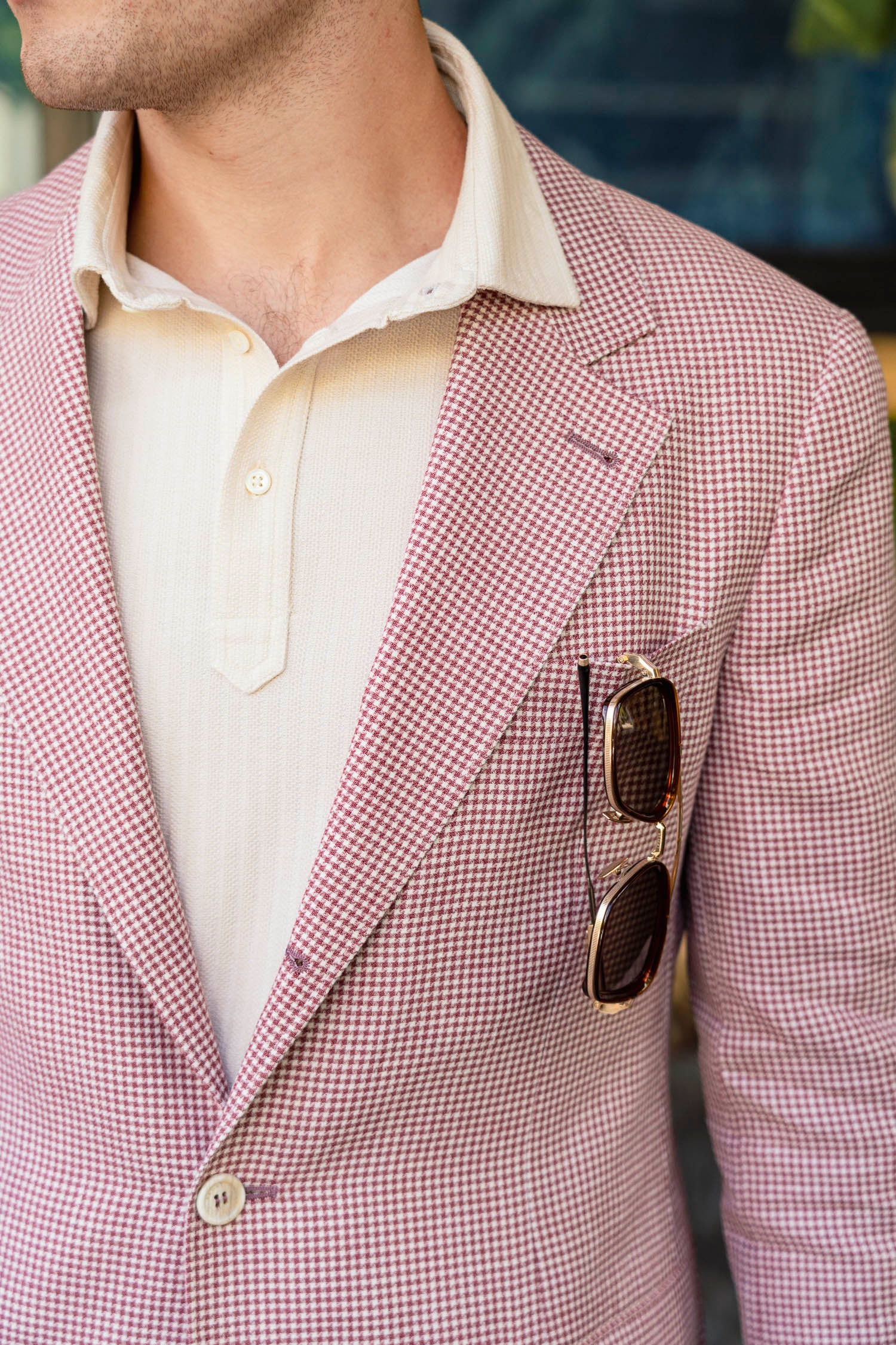 BRUNELLO CUCINELLI | Wool Linen And Silk Jacket | Red & Cream