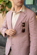 BRUNELLO CUCINELLI | Wool Linen And Silk Jacket | Red & Cream