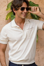 BRUNELLO CUCINELLI | Knitted Polo With Trim | Cream