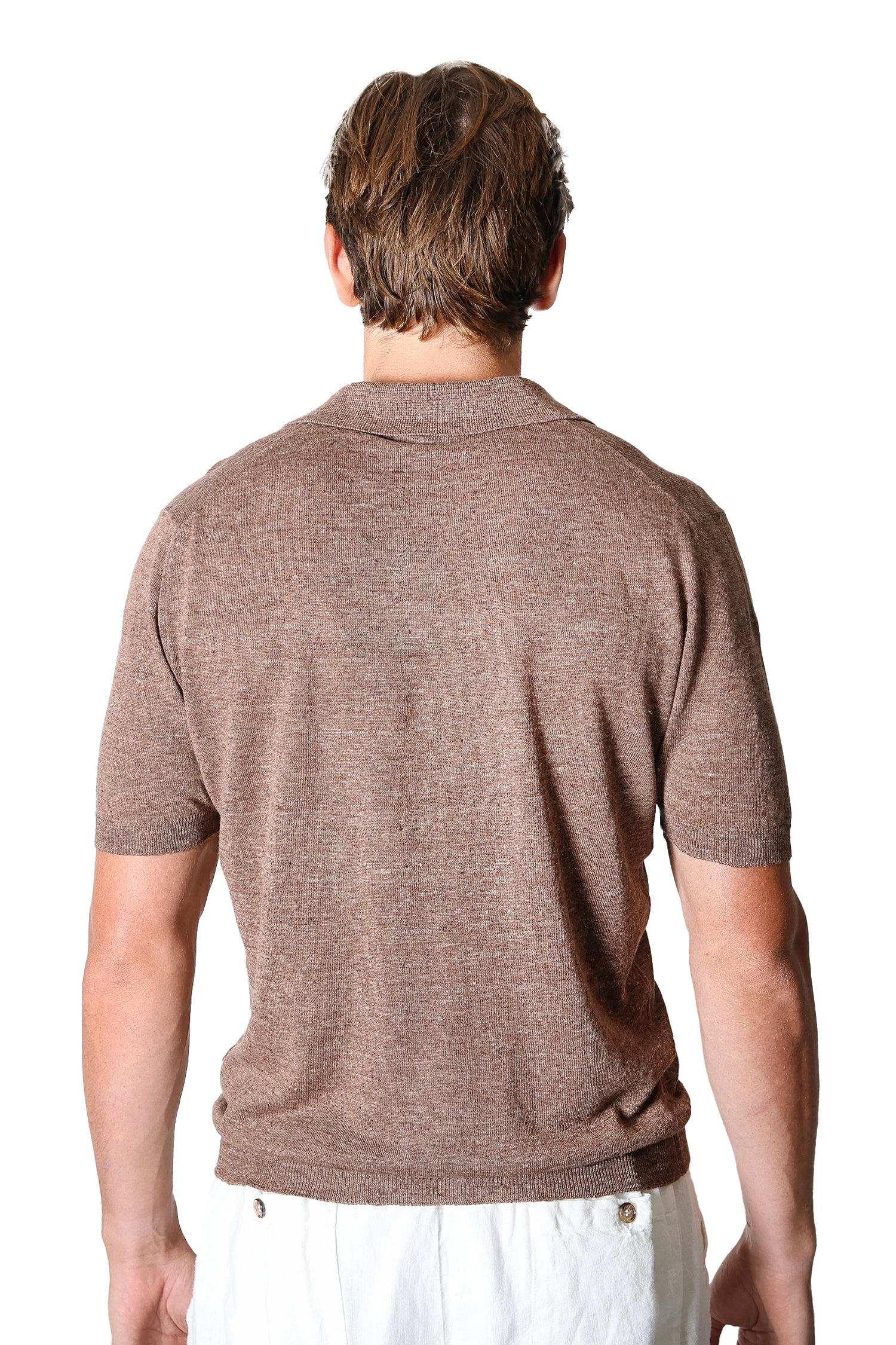 ALTEA | V-Neck Polo | Chocolate