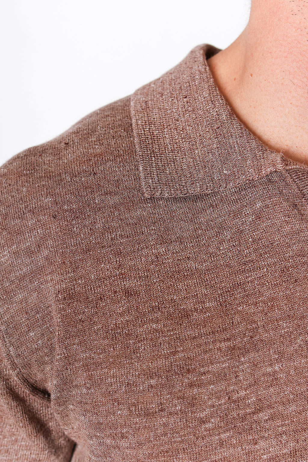 ALTEA | V-Neck Polo | Chocolate