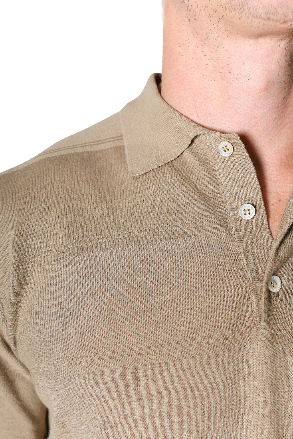 ALTEA | Striped Polo | Dried-Moss