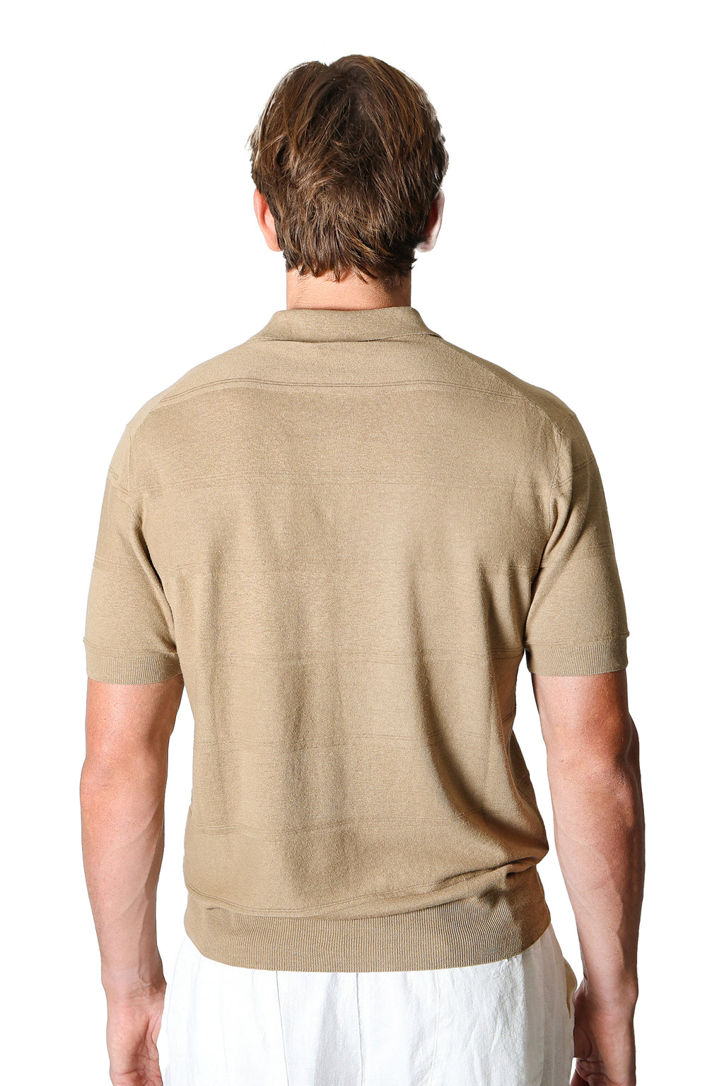 ALTEA | Striped Polo | Dried-Moss