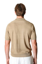 ALTEA | Striped Polo | Dried-Moss