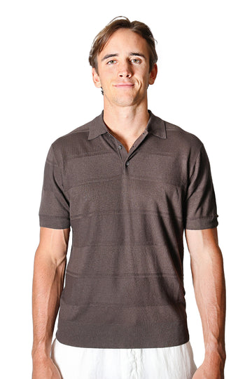 ALTEA Chocolate Striped Polo