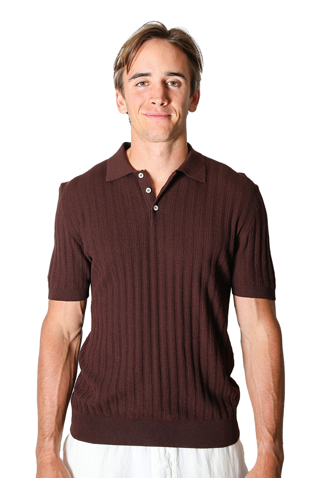 ALTEA | Knitted Polo | Chocolate