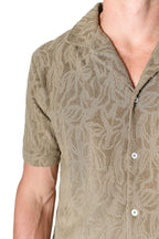 ALTEA | Terry Patterned Shirt | Khaki-Brown