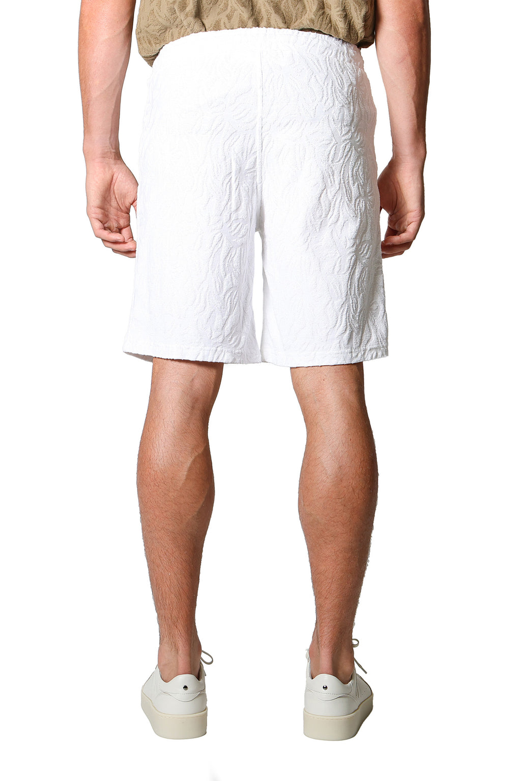 ALTEA | Terry Patterned Shorts | White