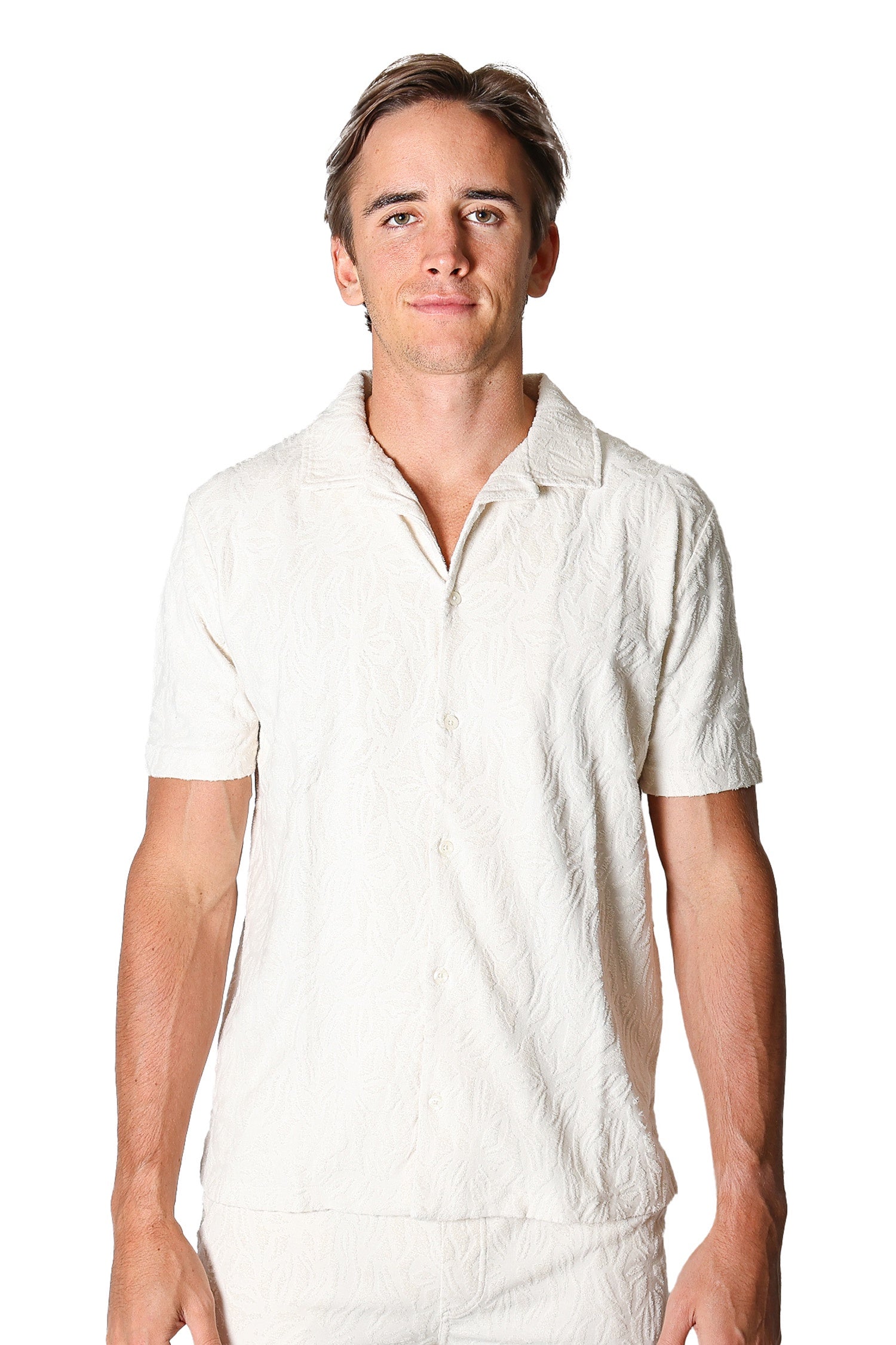 ALTEA | Terry Patterned Shirt | Bone